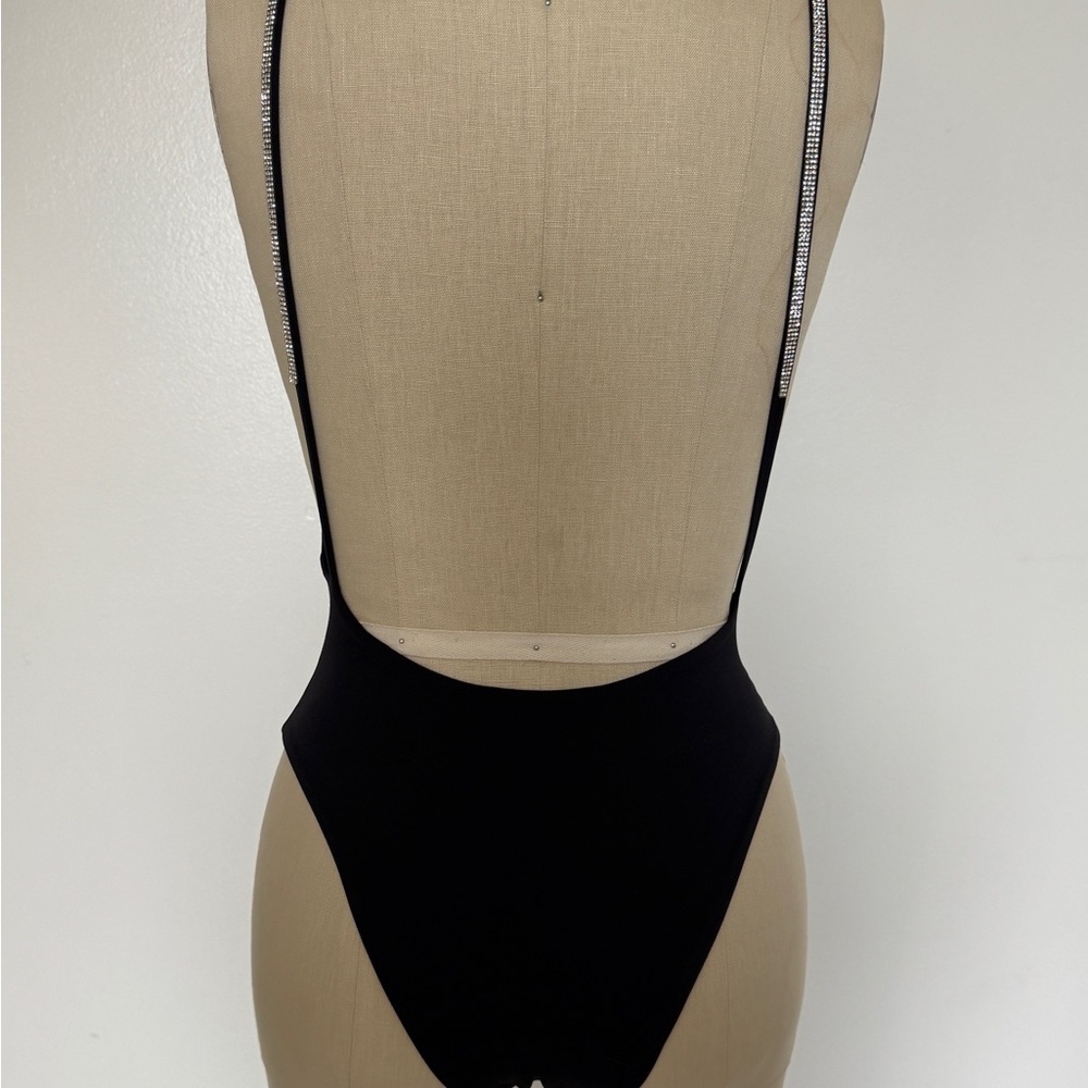 Black V-Neck Swimsuit - Picture 4 of 4